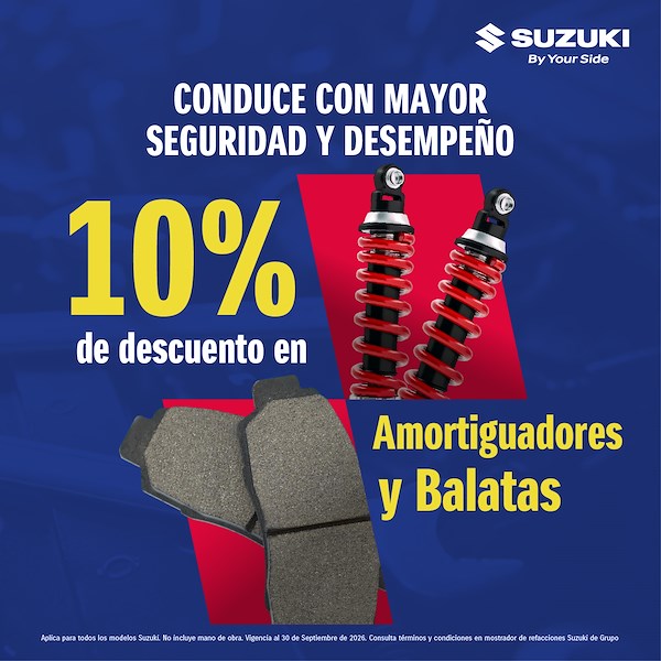 Descuento en Balatas y Amortiguadores Suzuki