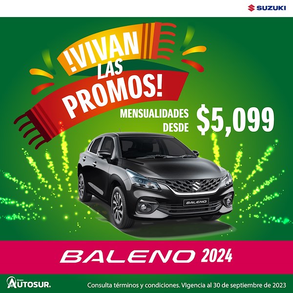 Suzuki Baleno 2024 desde $5,099 mensuales