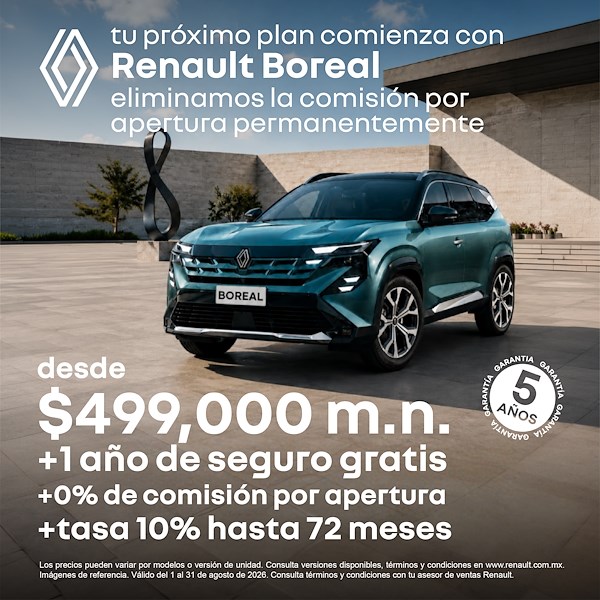 Estrena Renault Boreal desde $499,000 