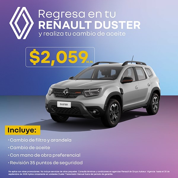 Renault Duster: Servicio en cambio de aceite