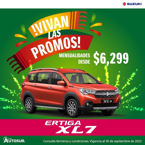 Suzuki Ertiga XL7 2023 desde $6,299 mensuales
