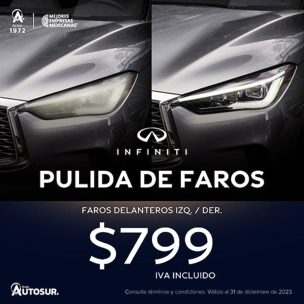 Pule los faros de tu INFINITI