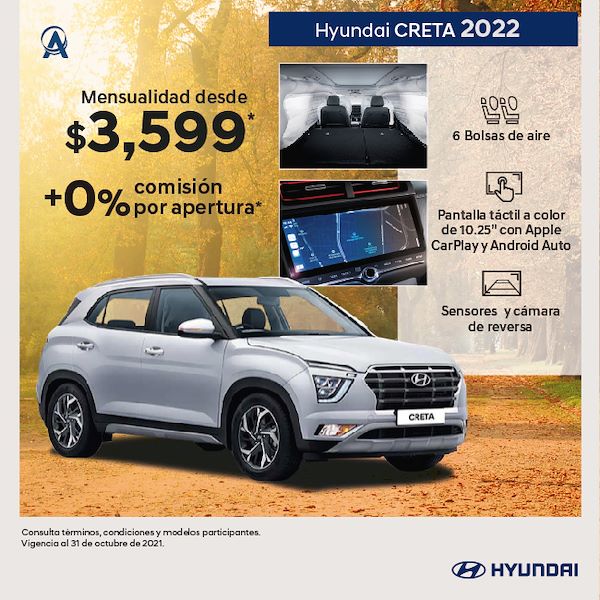 Hyundai Creta 2022 promocion de octubre