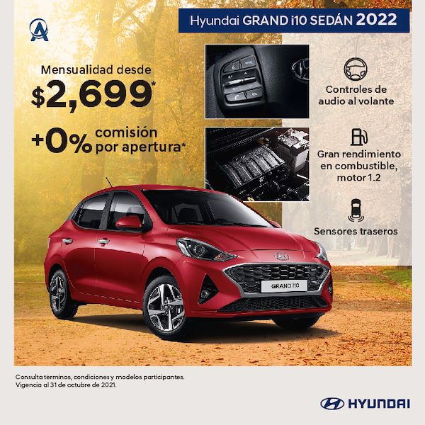 Promoción octubre Hyundai Grand i10 sedán 2022