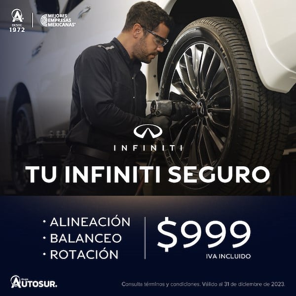 Alineación, Balanceo y Rotación a tu INFINITI