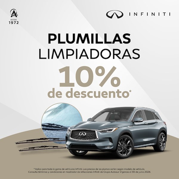 Infiniti Mérida y Cancún: Descuento en accesorios.