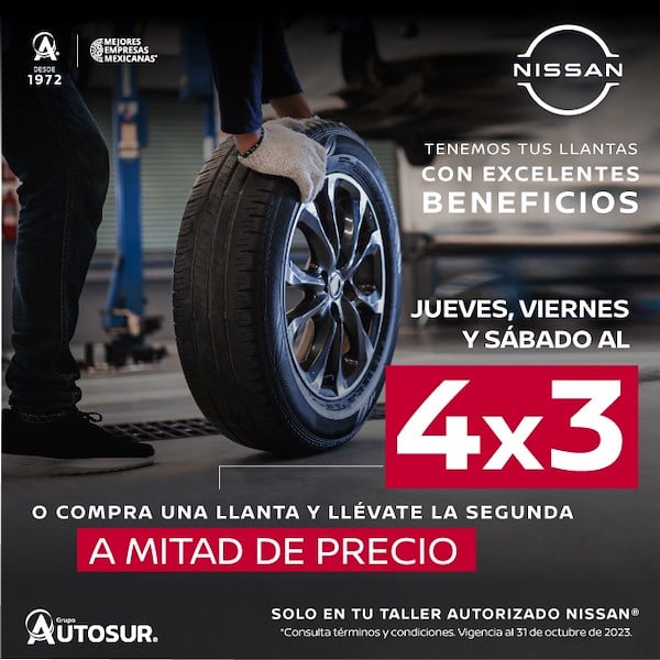 4x3 en LLANTAS para tu NISSAN
