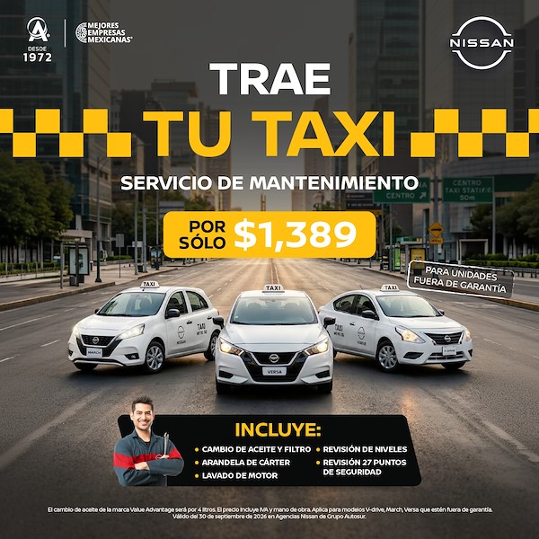 Mantén tu Taxi al 100% con Nissan