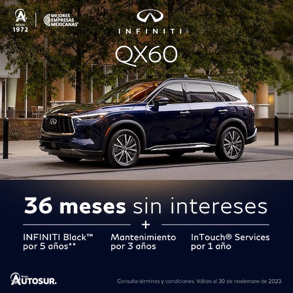 Infiniti QX60 -36 Meses sin Intereses