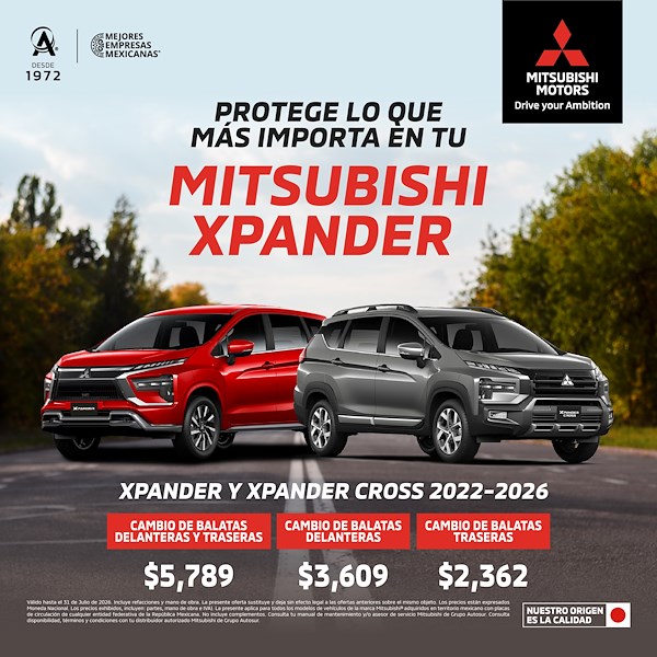 Servicio en balatas Xpander: Frenado seguro