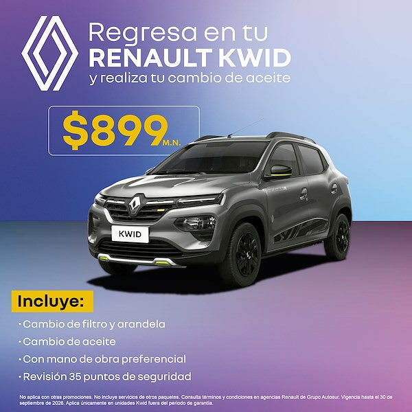 Renault Kwid: Servicio en cambio de aceite