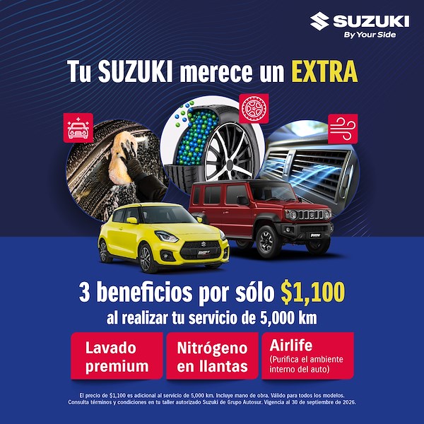 Servicio Suzuki 5,000 km: el cuidado que tu auto necesita