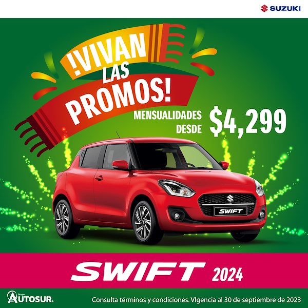 Suzuki Swift 2024 desde $4,299 mensuales